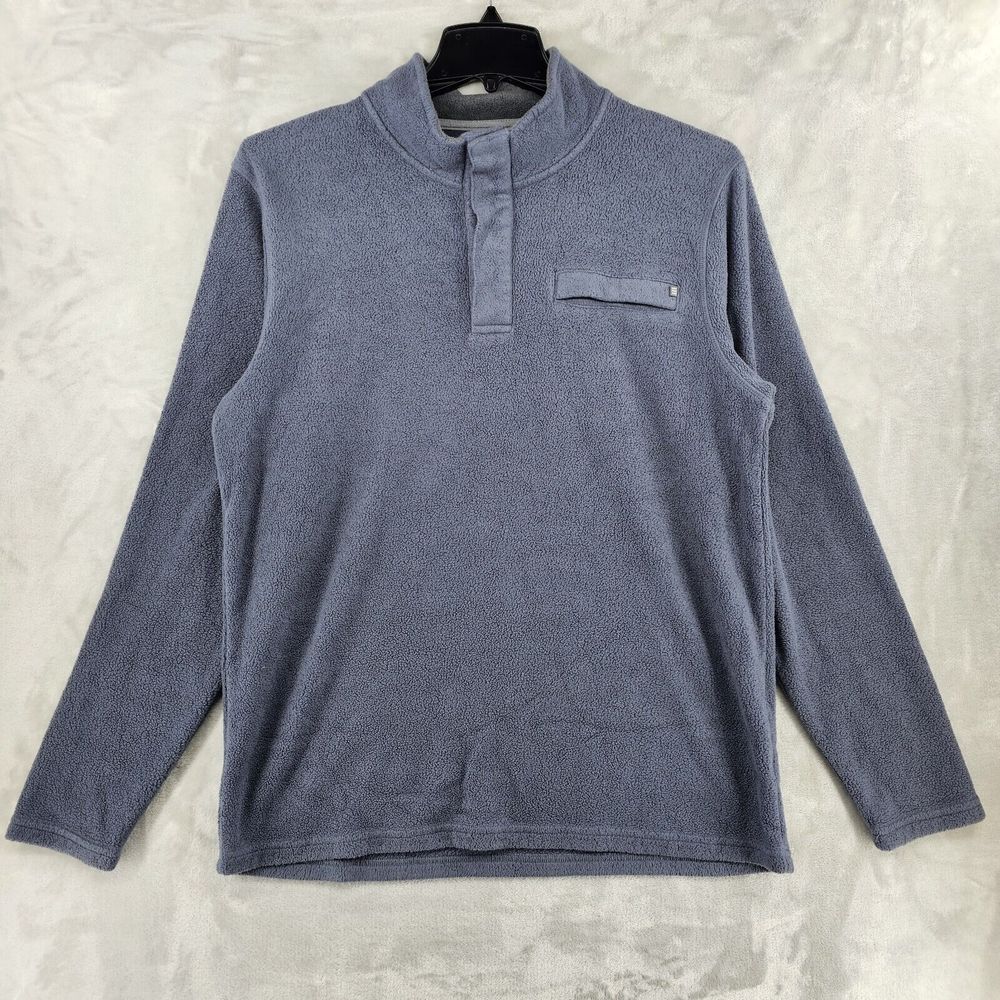 Free Fly Apparel Mens Large Fleeve Snap Button Jacket Pullover Sweatshirt
